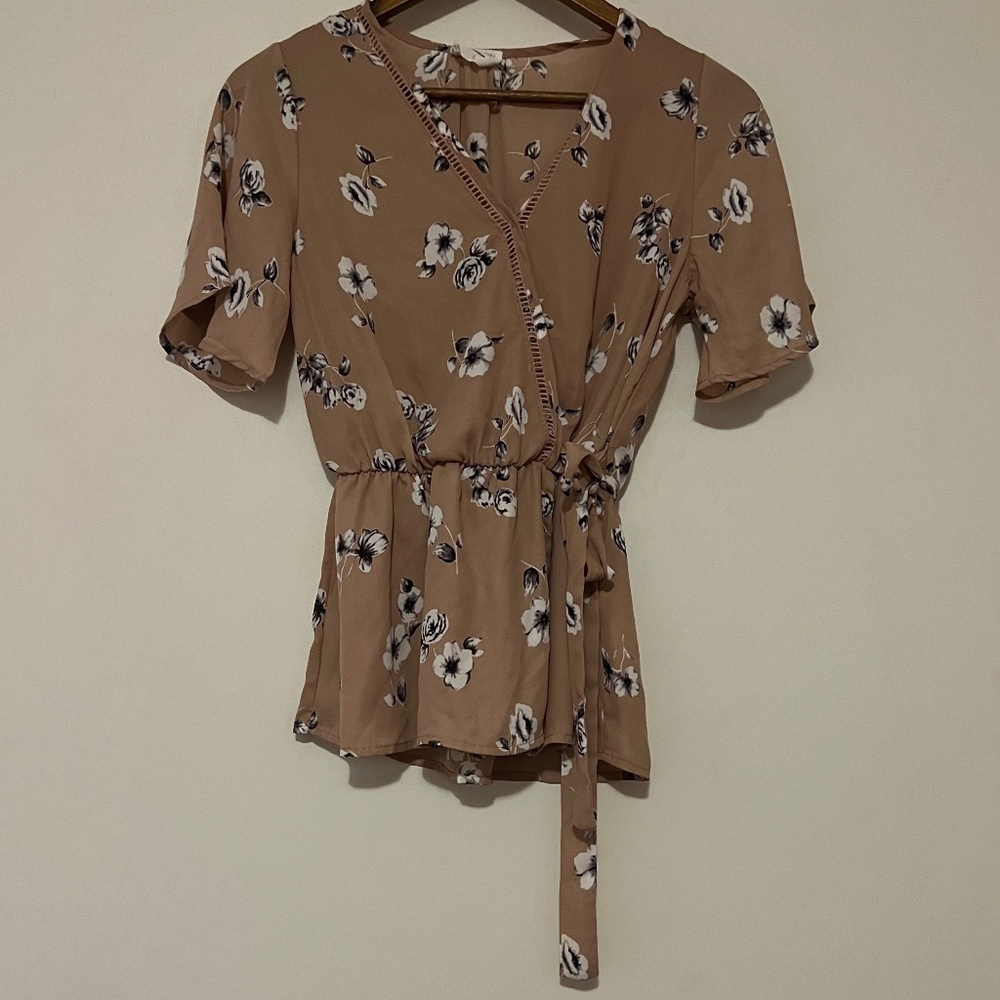 Women's wrap top | Size Small | Dusty Pink